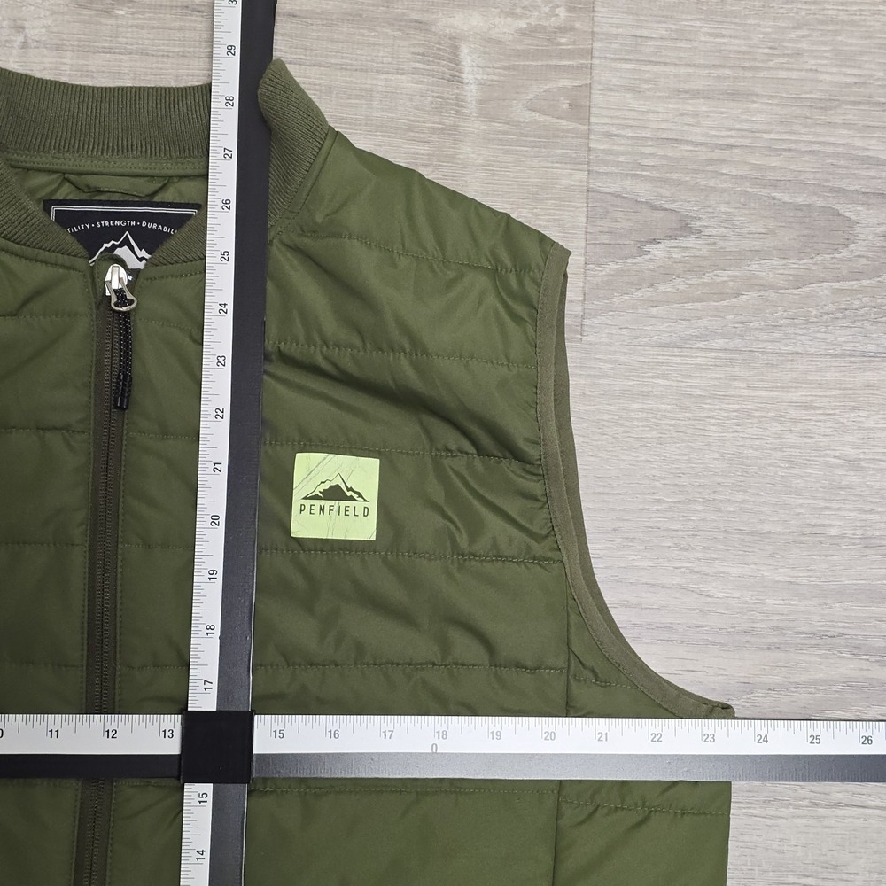 Penfield Quilted Puffer Vest Men XL Packable Reflective Green Full Zip Insulated - Picture 12 of 16
